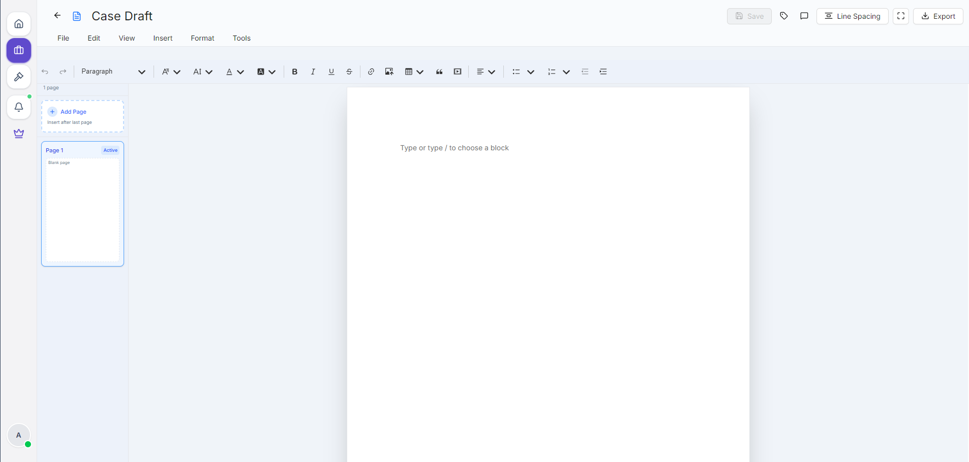 AI Drafting interface preview